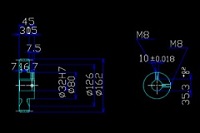 image of 2d cad drawing of spur gear