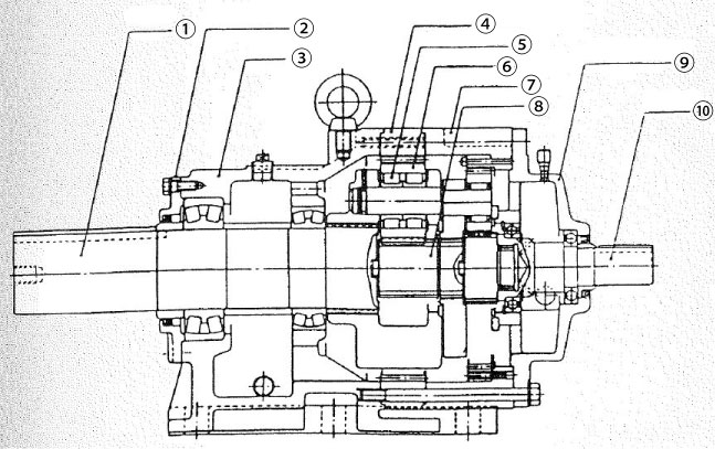 Structure example of simple planetary gear reducer
